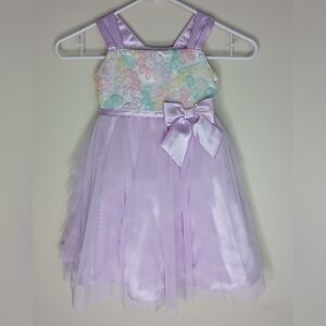 Girl's Jona Michelle Sleeveless Pastel Layered Tulle Front Sequin Dress